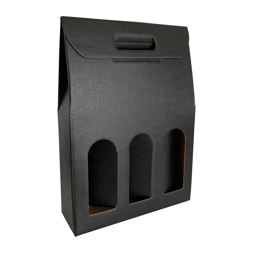 Geschenkdoos 3 flessen zwart