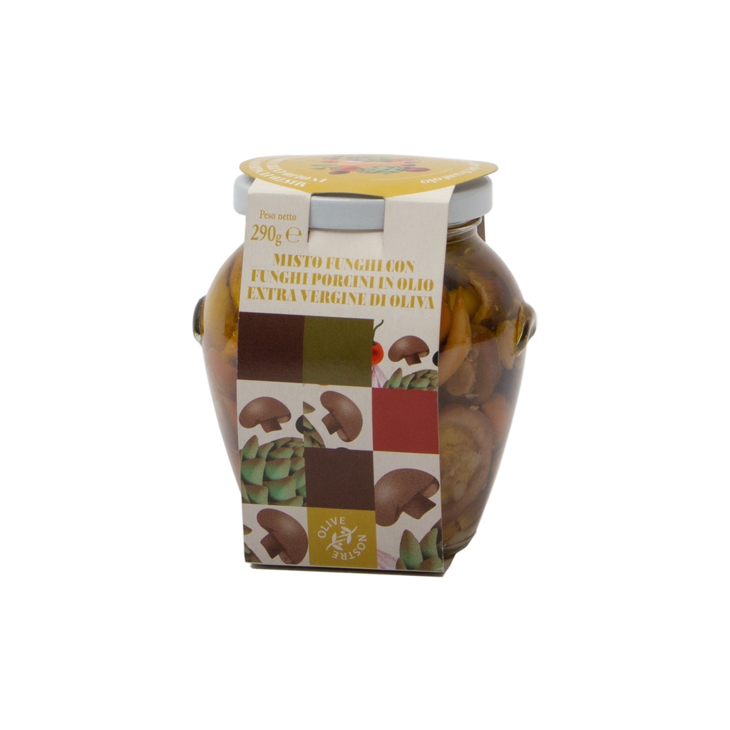 Misto funghi con funghi porcini in olijfolie 290g