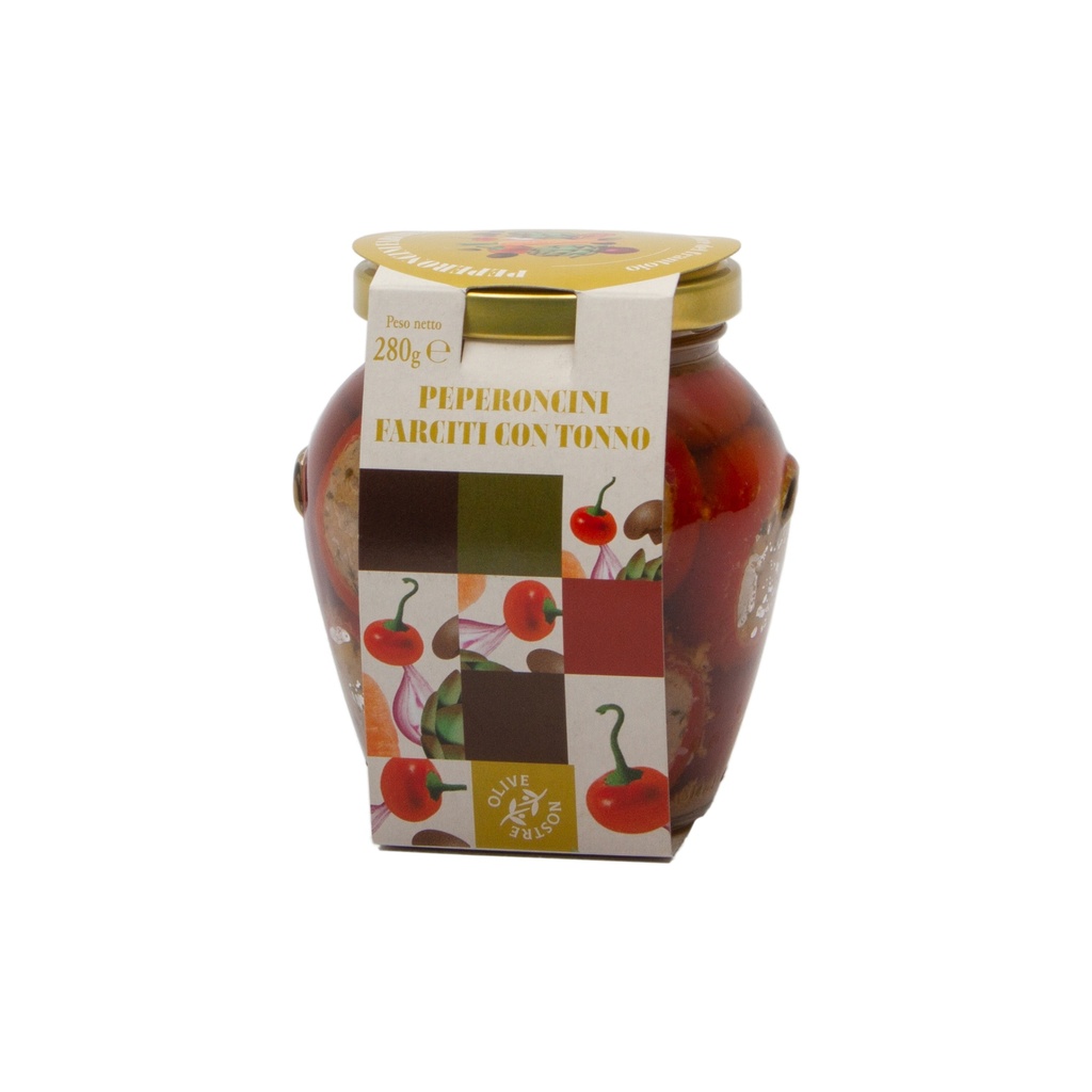 Peperoncini farciti con tonno kerspepertjes met tonijn 280g