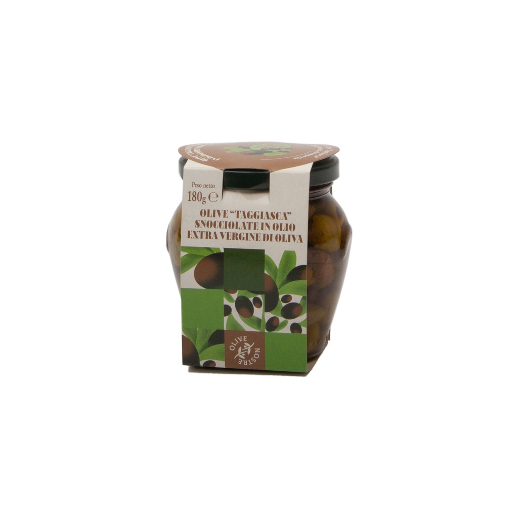 Taggiasca olijven ontpit in extra vergine olijfolie 180g