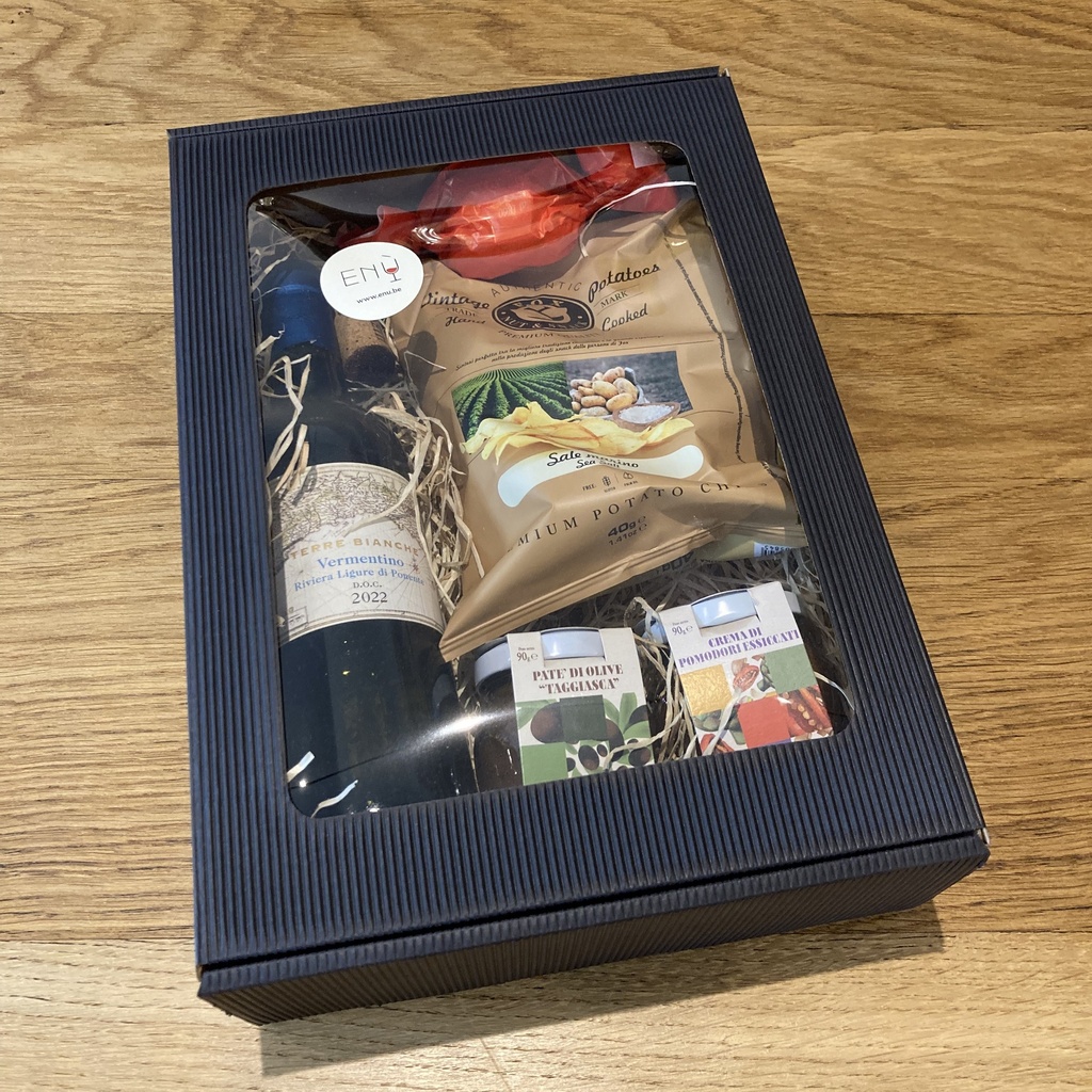 Apéropakket met 1/2 fles witte wijn Pigato