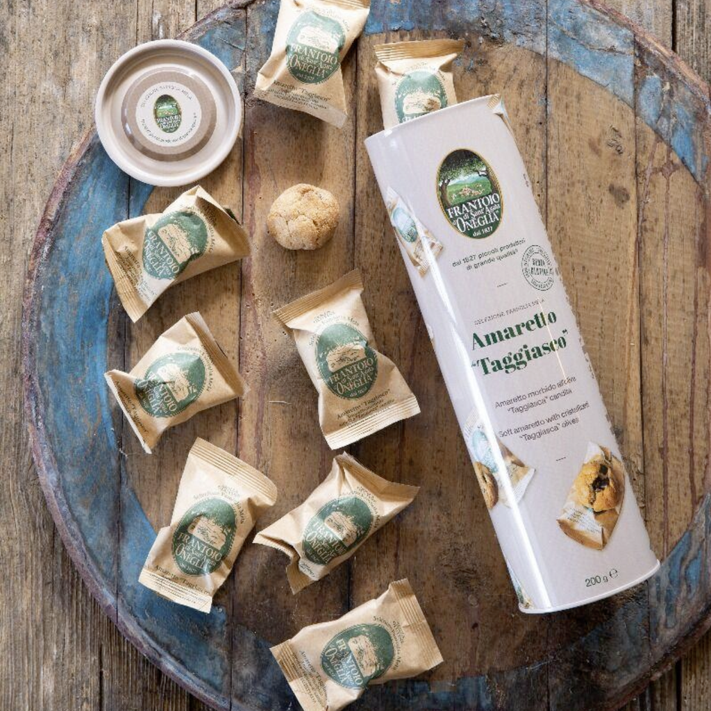 Amaretti morbidi zachte amandelkoekjes met gekarameliseerde Taggiasca olijven blik 200g