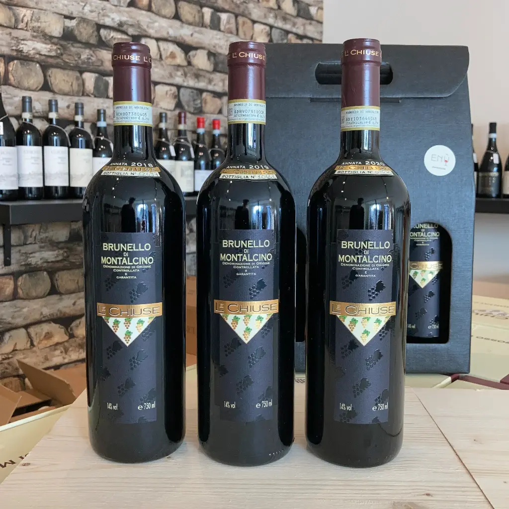 Geschenkpakket Brunello di Montalcino verticale degustatie 2018, 2019 en 2020