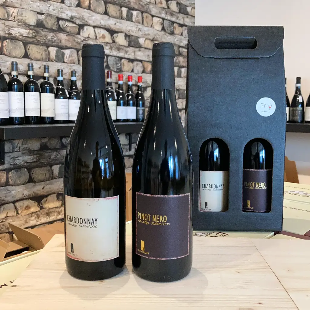 Geschenkpakket Chardonnay en Pinot Nero uit de Alto Adige (Südtirol)
