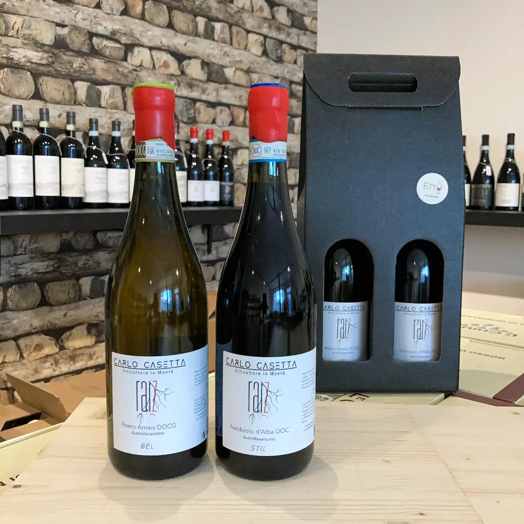 Geschenkpakket Arneis en Nebbiolo uit de Roero, Piemonte