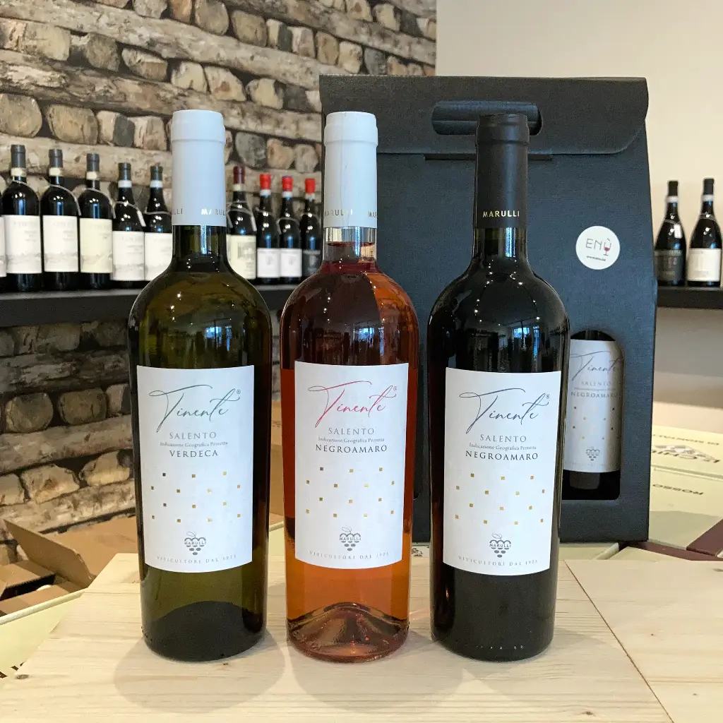 Geschenkpakket Puglia in wit, rosé en rood