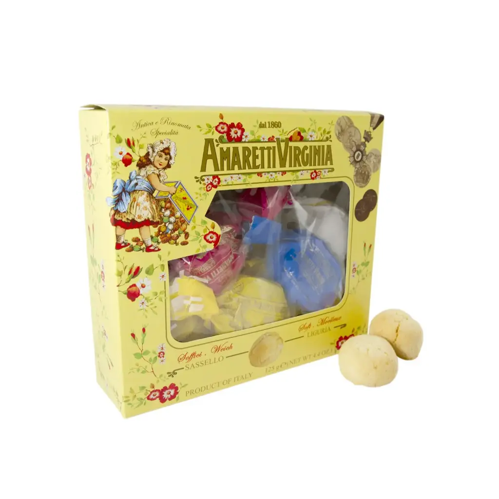 Amaretti soffici zachte amandelkoekjes in geschenkdoosje met 6 stuks