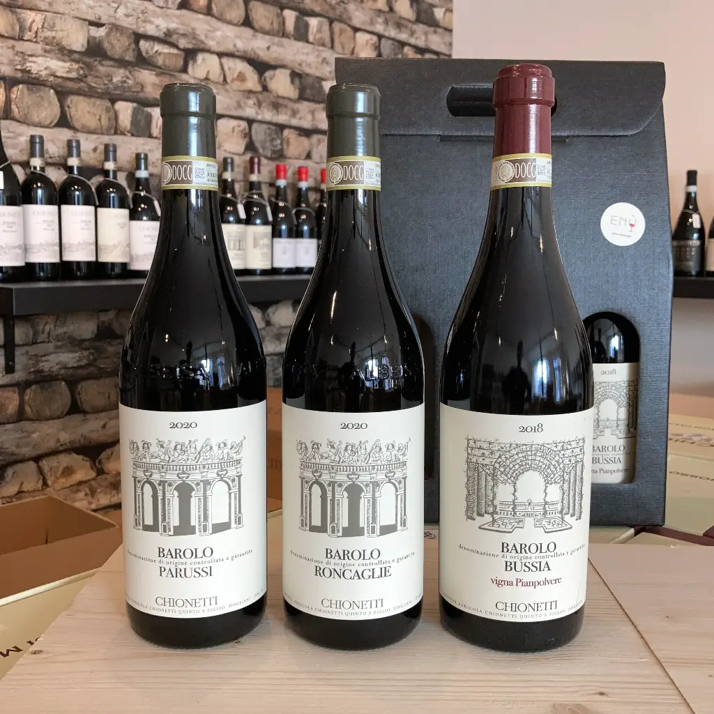 Geschenkpakket Barolo Parussi, Barolo Roncaglie en Barolo Bussia