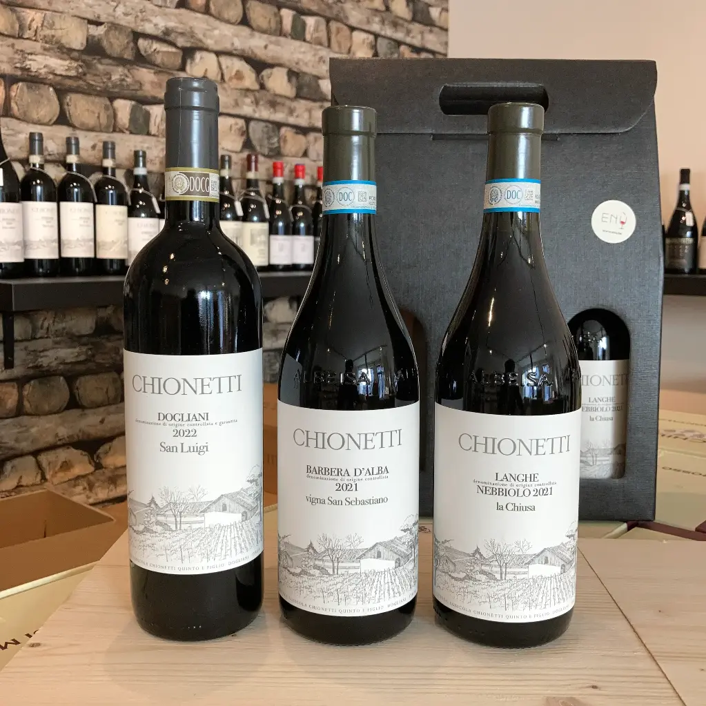 Geschenkpakket rode wijnen uit Piemonte: Barbera, Dolcetto en Nebbiolo