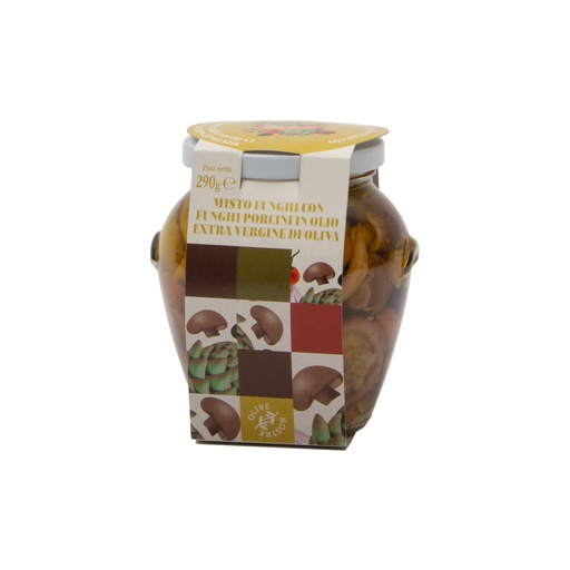 [FUNGHI-290] Misto funghi con funghi porcini in olijfolie 290g