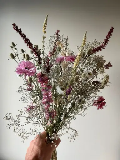 Pink Accents droogbloemen boeket paard&bloem